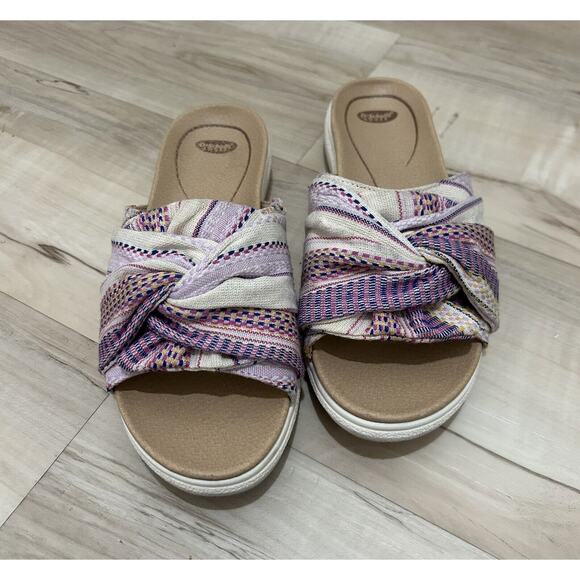 Dr Scholl's Women willow Sandals Slides Colorful Fabric Size 8 - Picture 1 of 7